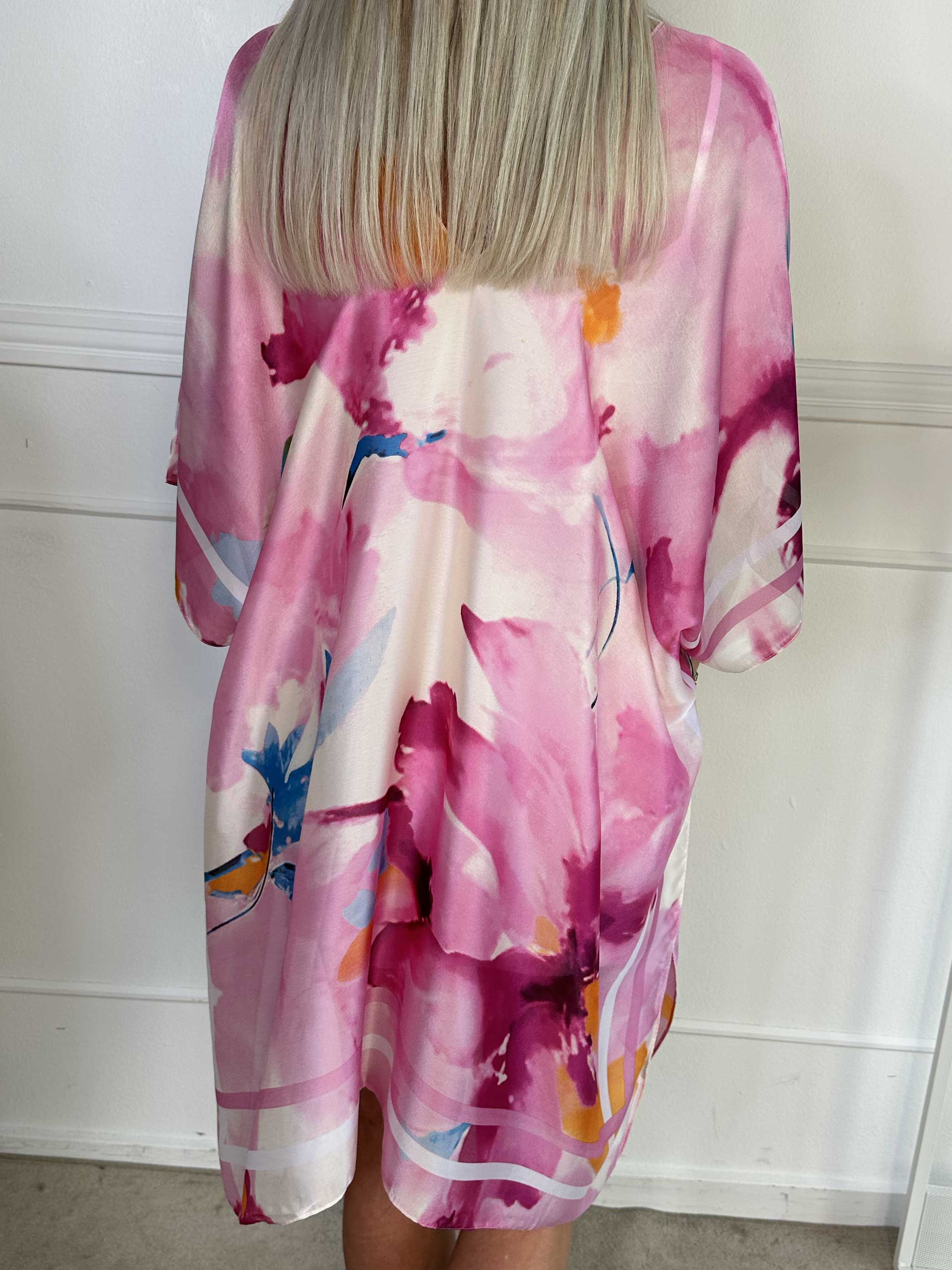 Maggie - Mångfärgad tunika i mjuk viskos och siden